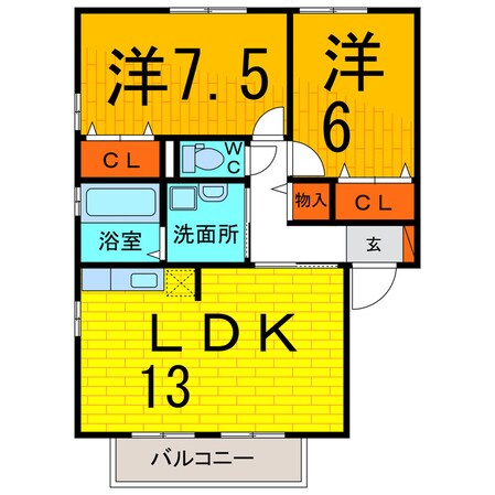 リビングタウン鳴門Ｃの物件間取画像